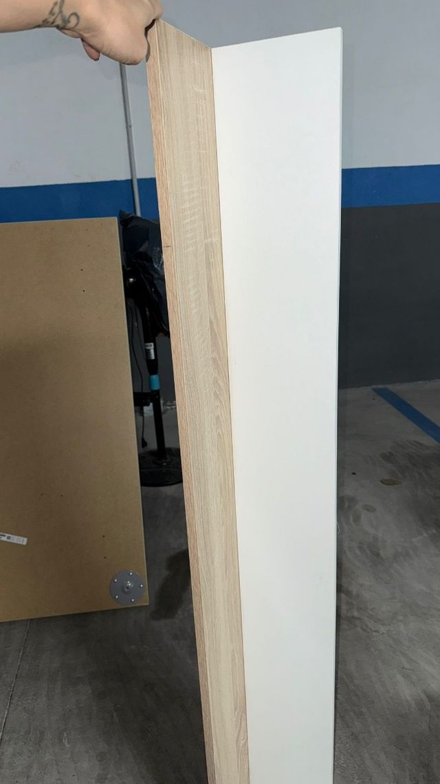 Estantería modular blanco y madera