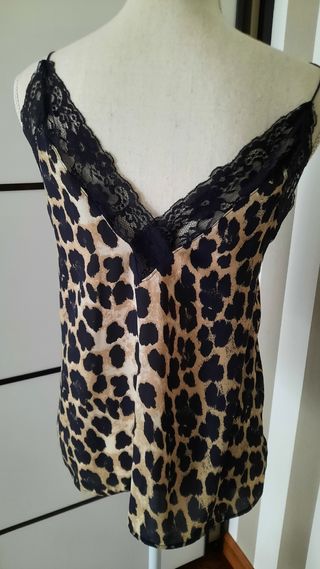 Top Zara lencero leopardo M