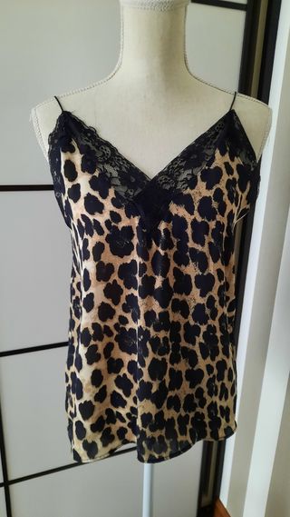 Top Zara lencero leopardo M