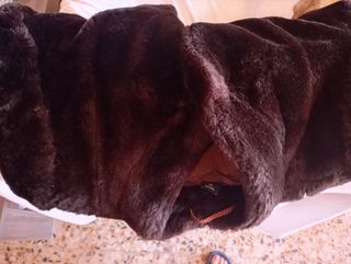 Abrigo marrón de pelo sintético