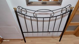 Cabecero cama forja 135cm negro-dorado
