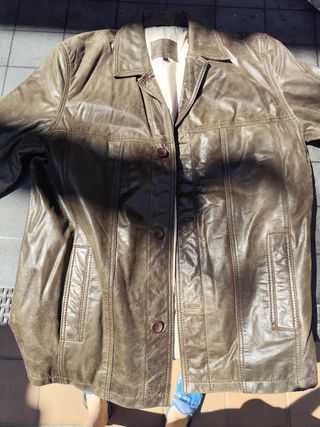 Chaquetón piel marrón caballero