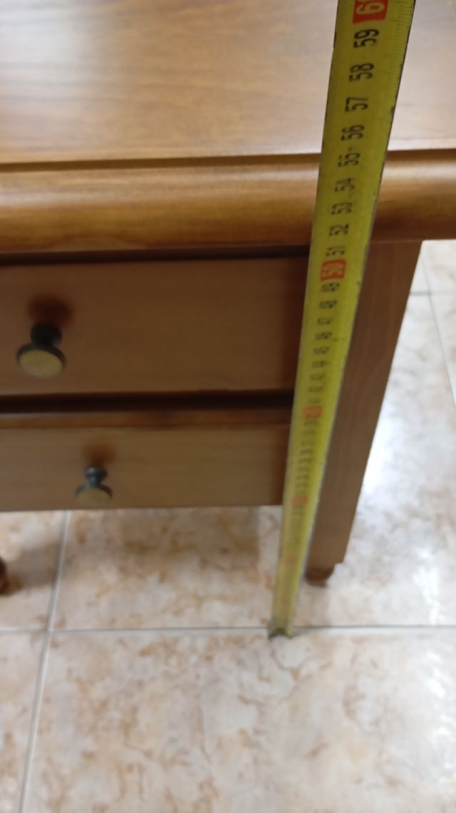 Mesita noche 2 cajones madera