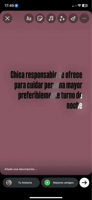 CHICA RESPONSABLE PARA CUIDAR PERSONAS MAYORES