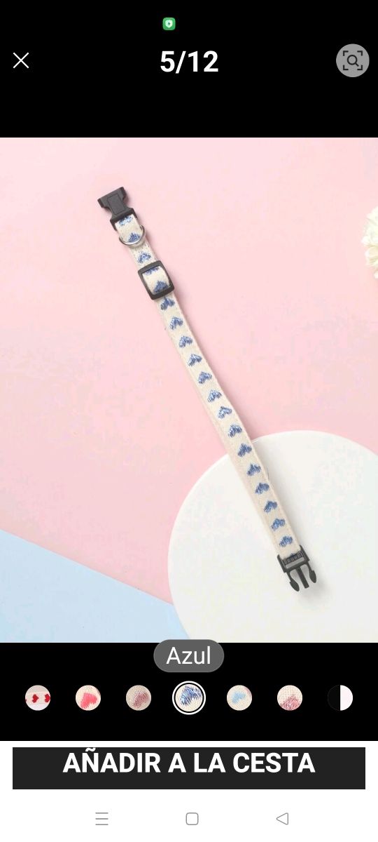 Collar Perro Azul - Estrellas Beige