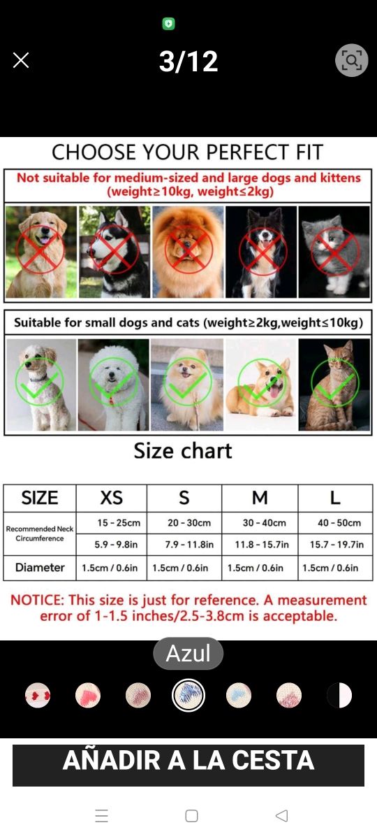 Collar Perro Azul - Estrellas Beige