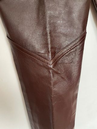Pantalones cuero (piel real) marrón