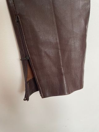 Pantalones cuero (piel real) marrón