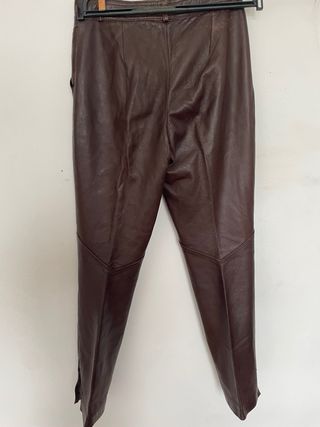 Pantalones cuero (piel real) marrón