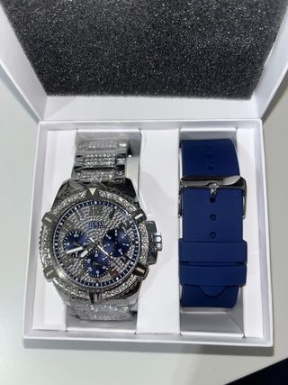 Reloj Guess Hombre Azul Plata