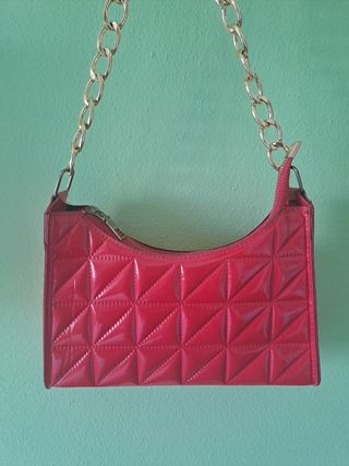 Mini borsa rossa - catena oro