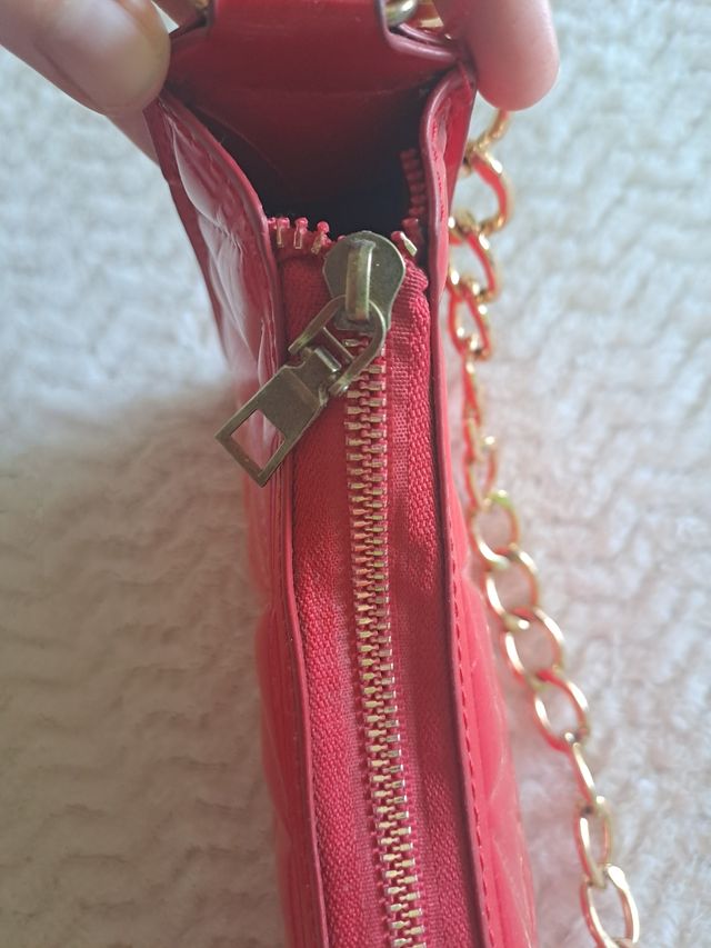 Mini borsa rossa - catena oro