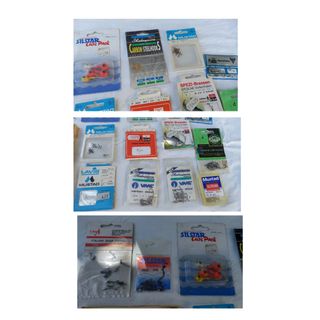 Cofre/asiento de pesca lleno de accesorios de pesc