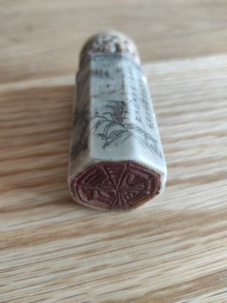 Sello chino antiguo de alabastro