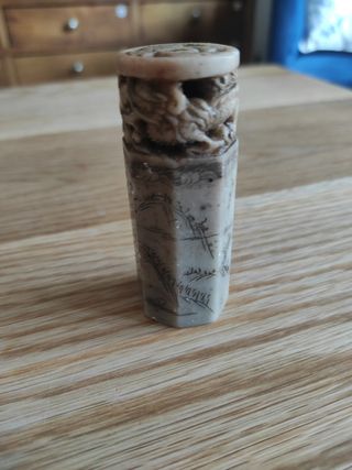 Sello chino antiguo de alabastro