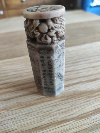 Sello chino antiguo de alabastro