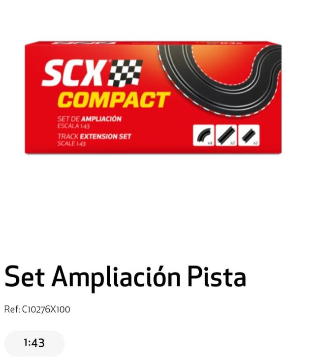 Scalextric: Ampliación pista coches, Scala 1:43