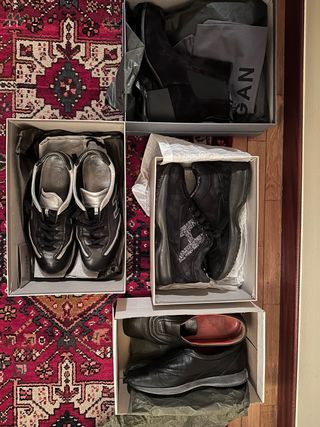 Hogan Scarpe Donna Nere Argento