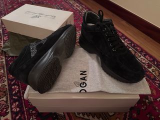 Hogan Scarpe Donna Nere Argento