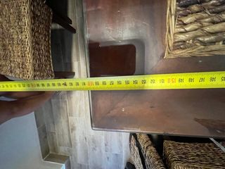Mesa comedor madera maciza, ratán 4 sillas