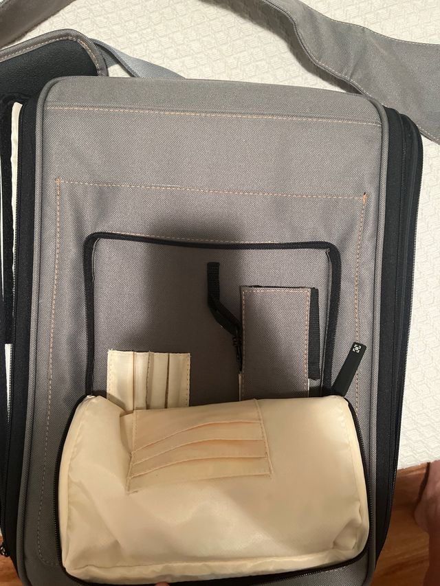 Maletín Portátil Gris-Naranja