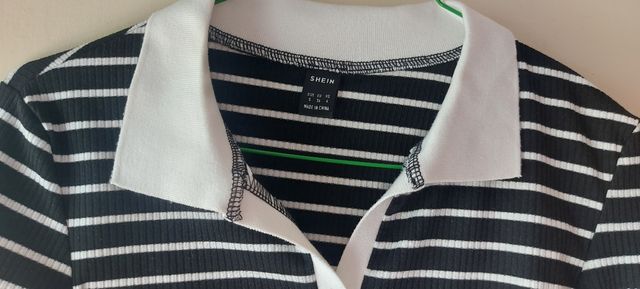 Camiseta Mujer. SHEIN rayas negro y blanco - S