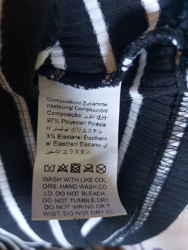 Camiseta Mujer. SHEIN rayas negro y blanco - S