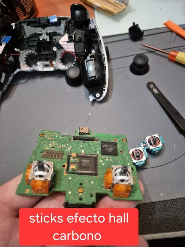 Reparación mando Ps5/PS4 Sticks TMR Carbono magnét