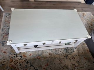 Mesa centro blanca con cristal