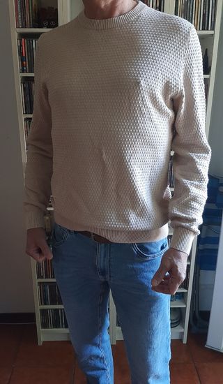Maglione Uomo Cotone Beige