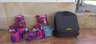 Patines niña + mochila: talla 32-34