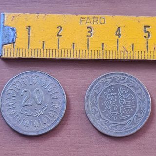 2 Monete Tunisia 20 Dinari prezzo singolo