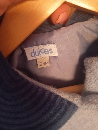 Abrigo niña gris azulado, talla 24 meses. Adulce
