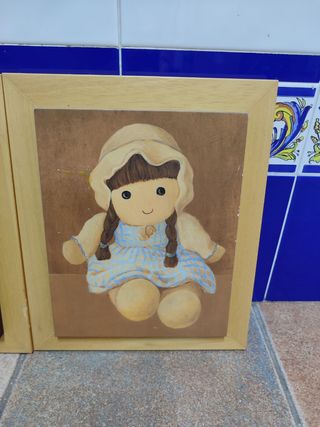 4 Cuadros muñecas infantiles