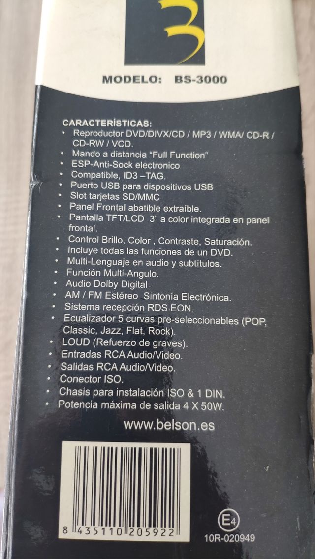 Autorradio Belson con DVD