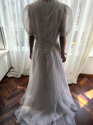 Vestido novia vintage blanco.. negociable 
