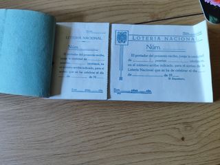 Talonario Lotería Nacional antiguo