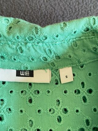 Camisa algodon verde talla S WE