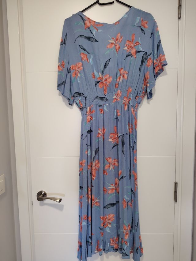 Vestido pareo azul floral