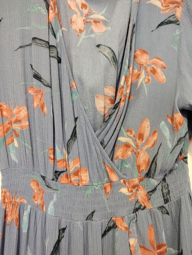 Vestido pareo azul floral