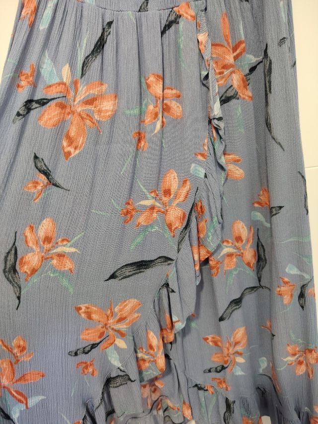 Vestido pareo azul floral