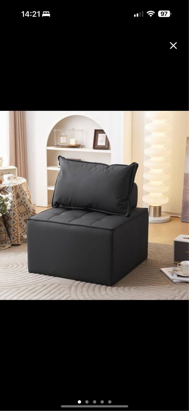 Mini sofa - Cuero sintético negro