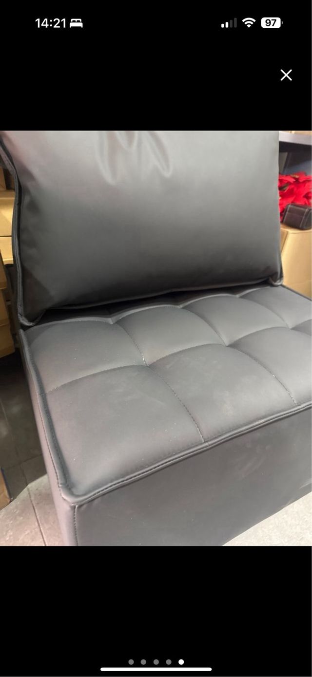 Mini sofa - Cuero sintético negro