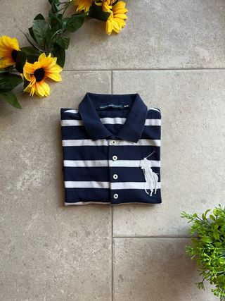 Polo Ralph Lauren a righe blu e bianche, tg M