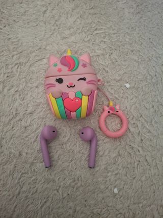 Fundas AirPods Gato Unicornio Rosa
