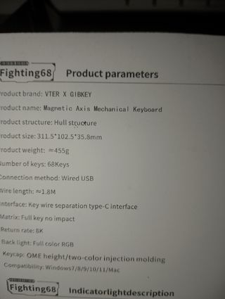 Teclado mecánico RGB 68% blanco