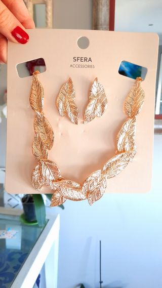 Collar y pendientes Sfera dorados