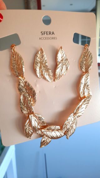 Collar y pendientes Sfera dorados