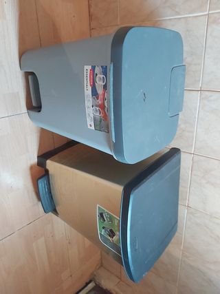 2 Cubos Basura Curver - Gris y Dorado