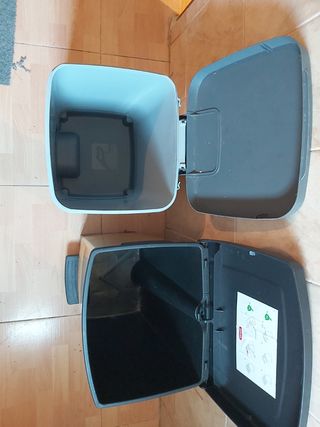 2 Cubos Basura Curver - Gris y Dorado